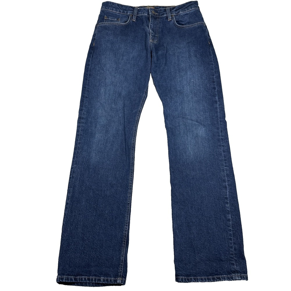 Tecovas Men's Denim 34x32 Blue Straight Leg Dark Wash Ranch Wear Jeans